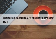 高盛等投资区块链龙头公司[高盛投资了哪些a股]